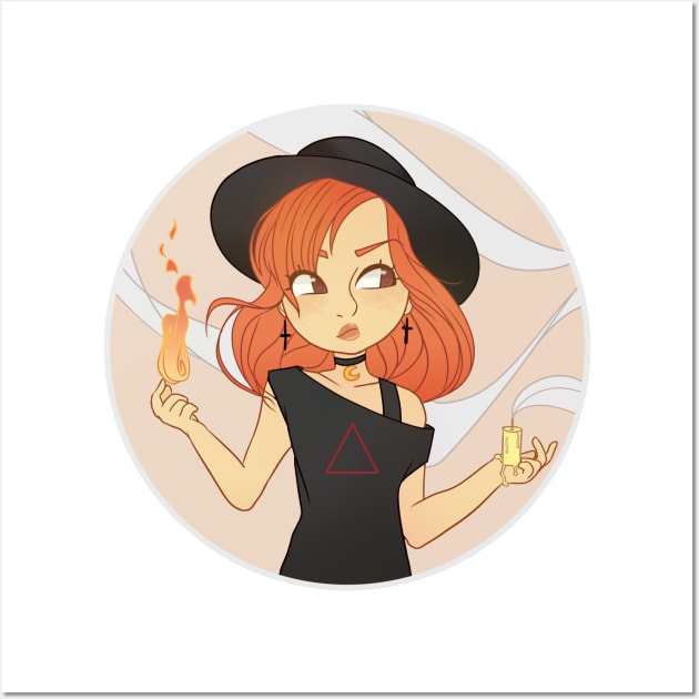 Fire Witch - Chibi Wall Art by AstralArts